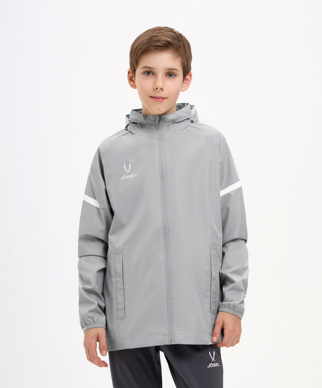 Куртка ветрозащитная CAMP 2 Rain Jacket, серый, детский, размер YXL, Jögel ЦБ-00005427