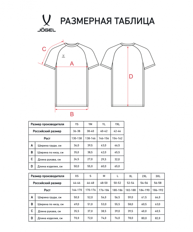 Футболка игровая DIVISION PerFormDRY Element Jersey, красный, размер XS, Jögel ЦБ-00004066