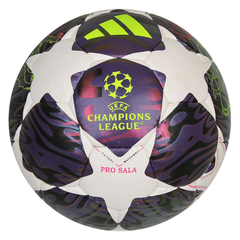 Мяч футзал. ADIDAS UCL Pro Sala JX9102, размер 4, FIFA Quality Pro, 32п, ПУ, руч.сш, бело-фиолетовый