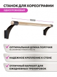 Настенный одноуровневый балетный станок Эстетика HOME (Черный (RAL 9005 Ш)) STECTER 522
