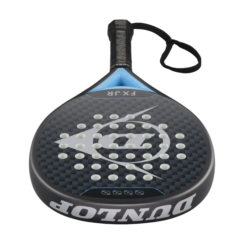 Ракетка для падела Dunlop FX Jr, 10370738, для юниоров, гибрид, графит, черно-голубой