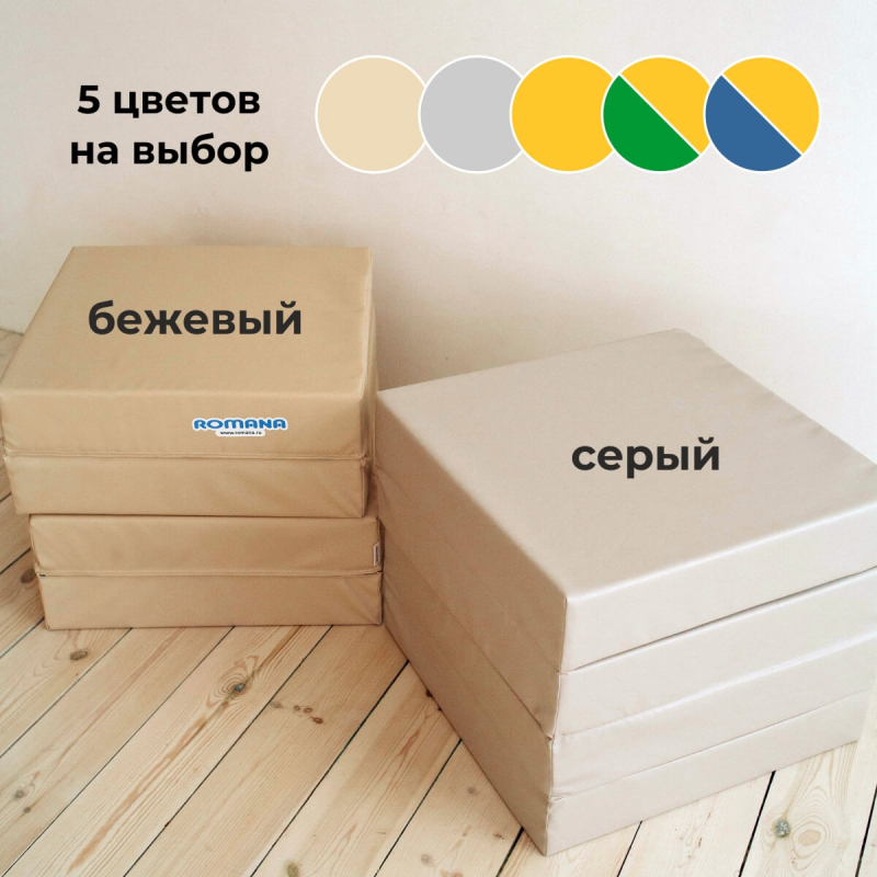 Мат (мягкий щит) Romana 1000*1000*100, в 4 сложения (желтый)