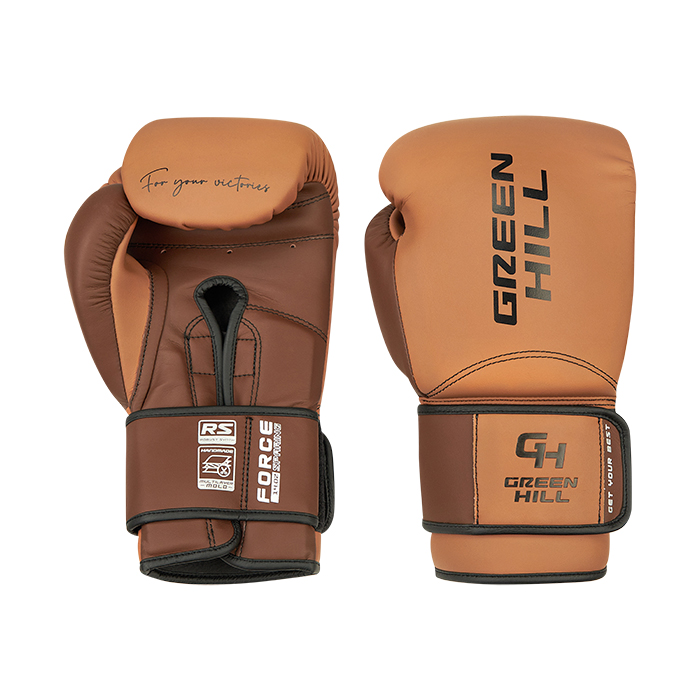 Боксерские перчатки Force TRAINING Табачно-коричневые Green Hill CNBGKT-770 14oz