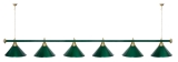 Лампа STARTBILLIARDS 6 пл. (плафоны зеленые, штанга зеленая, фурнитура золото)