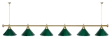 Лампа STARTBILLIARDS 6 пл. (плафоны зеленые, штанга зеленая, фурнитура золото)