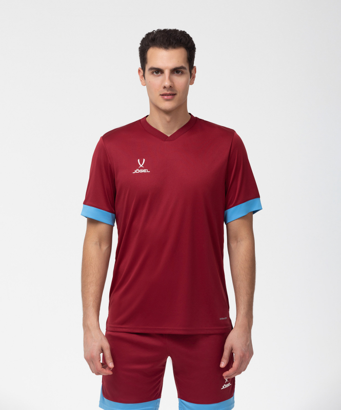 Футболка игровая DIVISION PerFormDRY Union Jersey, гранатовый/голубой/белый, размер YS, Jögel УТ-00020594
