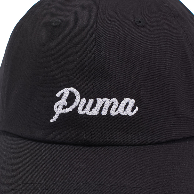 Бейсболка спорт. PUMA ESS Script Logo Dad Cap, 02703901, 100% хлопок, черный