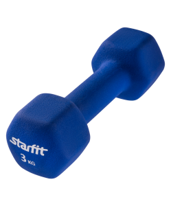 Гантель неопреновая DB-201 3 кг, синий, Starfit