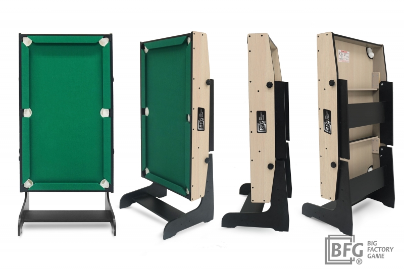 Бильярд BFG Compact Moby 4 (Йоркшир) (Пул, йоркшир/черный (ЛДСП), ЛДСП_16, Сукно Euro Pro 30 ш1.98м, Х/б сетка)