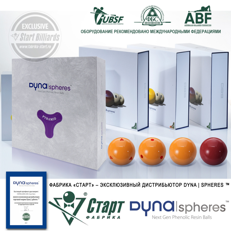 Шары Dynaspheres Prime Pyramid 67 мм Желтый биток с точками