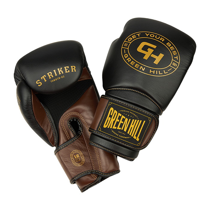 боксерские перчатки STRIKER черный/коричневый Green Hill THBGTR-02 12oz