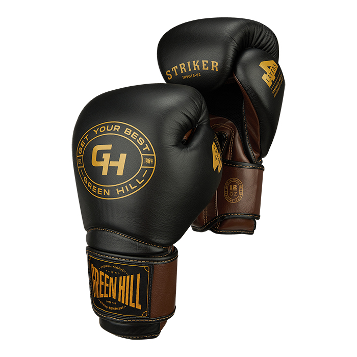 боксерские перчатки STRIKER черный/коричневый Green Hill THBGTR-02 12oz