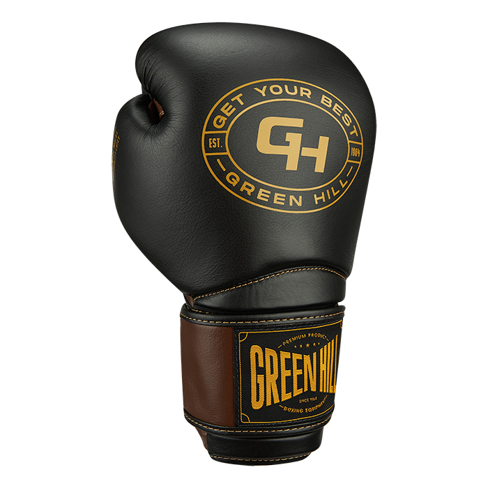 боксерские перчатки STRIKER черный/коричневый Green Hill THBGTR-02 12oz