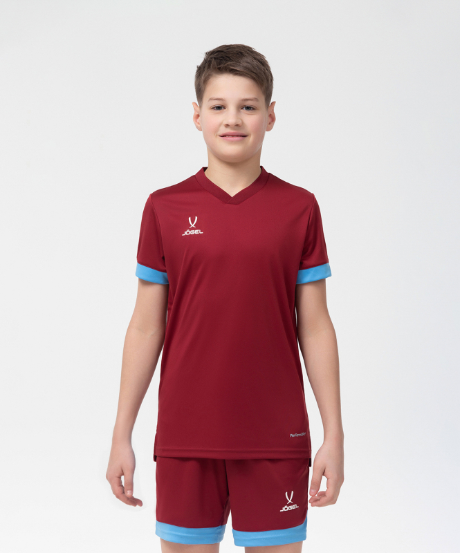 Футболка игровая DIVISION PerFormDRY Union Jersey, гранатовый/голубой/белый, размер YS, Jögel УТ-00020594