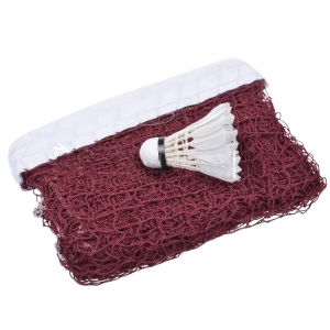 Сетка для бадминтона, 11317-02, нить полипропилен 1.0мм, шнур ПЭ 3.5мм, 4 натяж, стропа ПЭ, бордовый