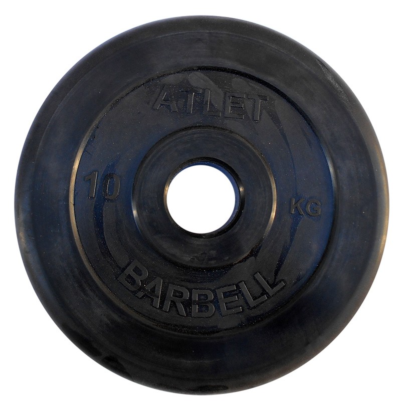 Диск обрезиненный BARBELL ATLET 10 кг / диаметр 51 мм