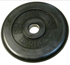 Диск обрезиненный BARBELL MB (металлическая втулка) 20 кг / диаметр 26 мм