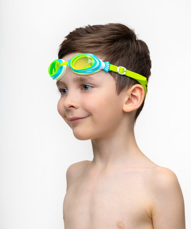 Очки для плавания 25DEGREES Poseidon Blue/Lime, детский, размер Б/Р ЦБ-00002890