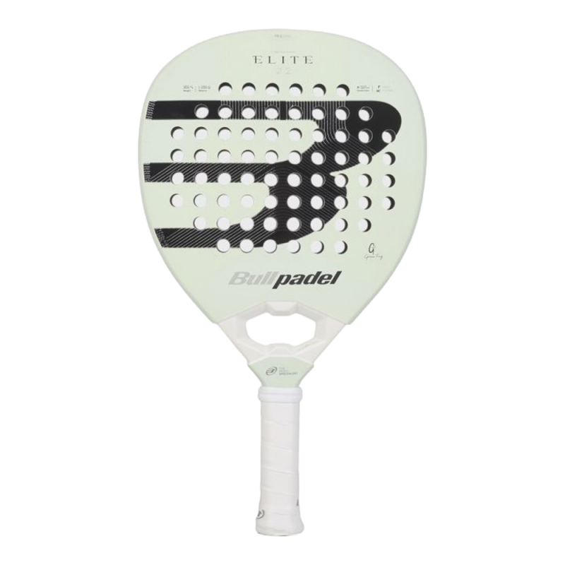 Ракетка для падела BULLPADEL Elite 02 2027, 497248, для профес-в, стекловолокно, карбон, молочн., черн