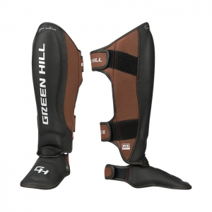 Защита голень-стопа Force 3D inject foam KK Чёрно-коричневый Green Hill CNSGK-980 M