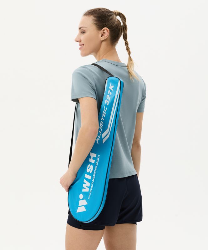 Набор для бадминтона WISH Alumtec 327, 2 ракетки, 2 волана, оранжевый/синий ЦБ-00008282