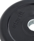 Диск обрезиненный BB-202 d=26 мм, стальная втулка, черный, 1.25 кг, Starfit УТ-00018804