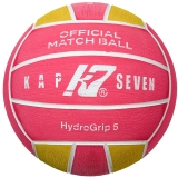 Мяч для водного поло KAP7 HydroGrip World Aquatics, 98202 размер 5, муж., резина, 400-450гр, розов-желт-бел