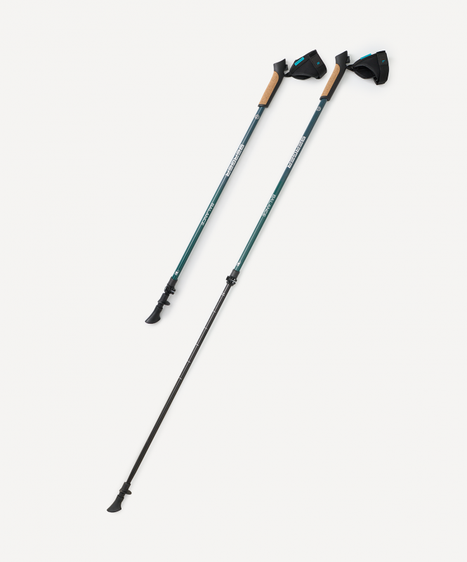Палки для скандинавской ходьбы BERGER Travel Balance, 80-135 см, 2-секционные, сине-зеленый, размер Б/Р ЦБ-00008750