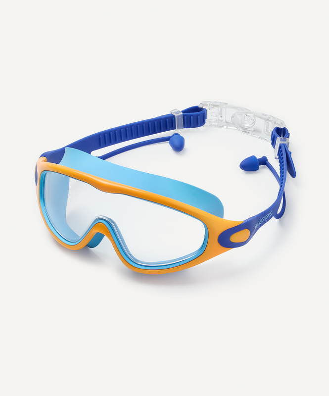 Очки-маска для плавания с берушами 25DEGREES Fusion Navy/Blue/Orange, детский ЦБ-00005247