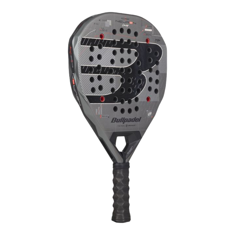 Ракетка для падела BULLPADEL Neuron 02 Comfort 27, 497243, для продв.игр., стекловолокно, карбон, сер