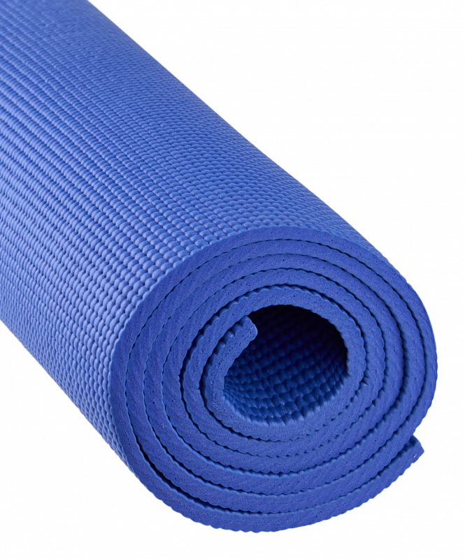 Коврик для йоги и фитнеса FM-101, PVC, 183x61x0.8 см, темно-синий, Starfit ЦБ-00001561