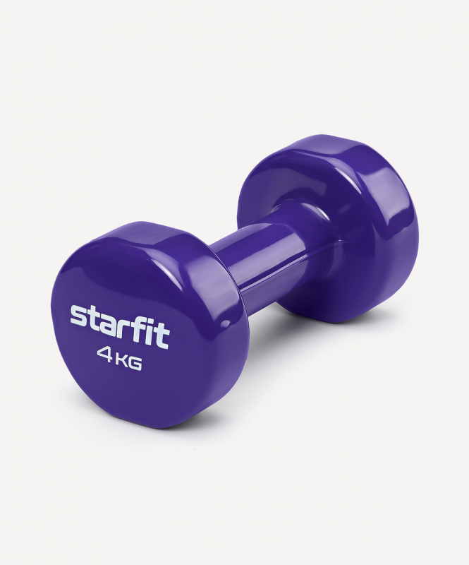Гантель виниловая DB-101 4 кг, фиолетовый, Starfit ЦБ-00001451