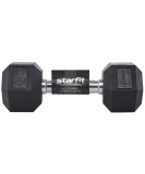 Гантель гексагональная DB-301 6 кг, обрезиненная, черный, Starfit