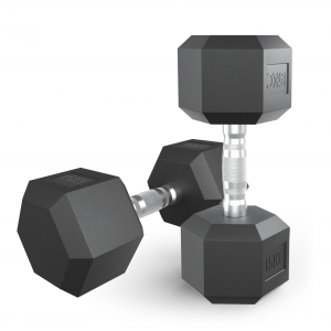 Гантель гексагональная UNIX Fit обрезиненная 15 кг, 2 шт DBHEX15x2