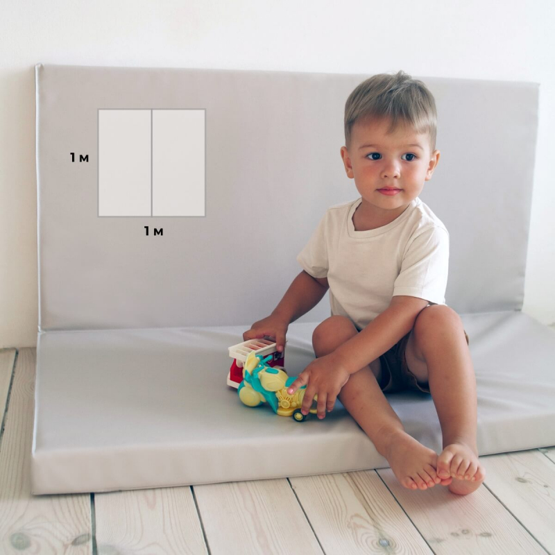 Мат (мягкий щит) Romana 1000*1000*60, в 2 сложения (голубой/желтый)