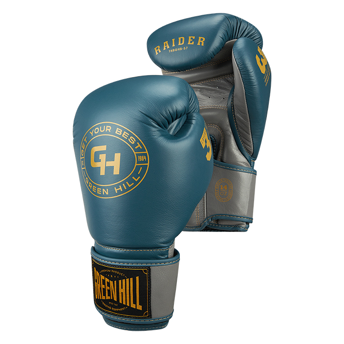 боксерские перчатки RAIDER светло-синий/серый Green Hill THBGHB-57 14oz