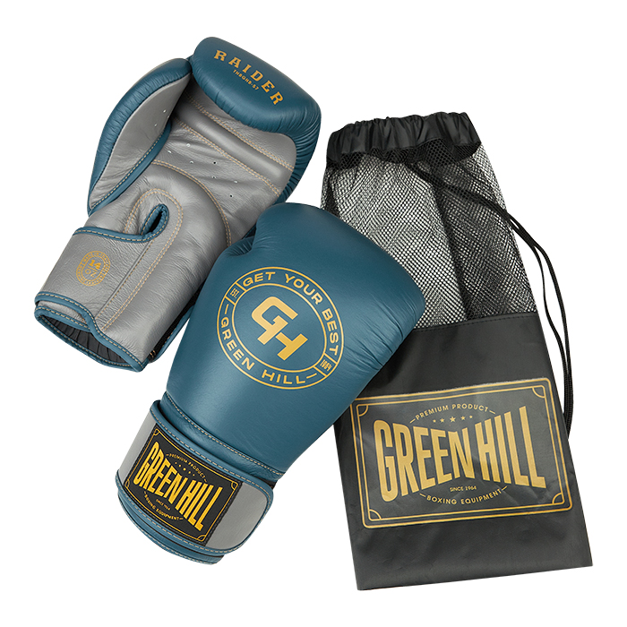 боксерские перчатки RAIDER светло-синий/серый Green Hill THBGHB-57 14oz