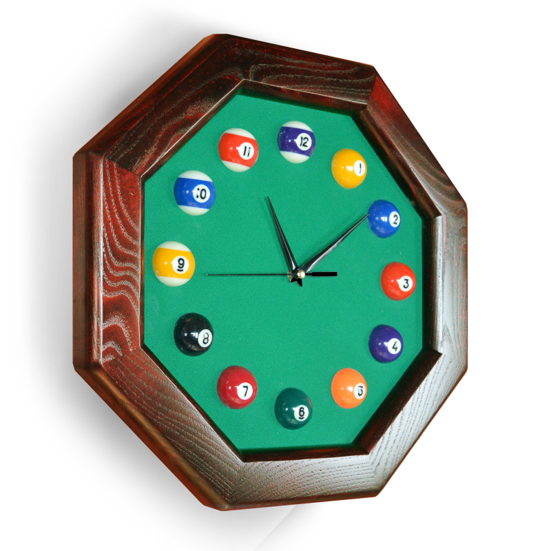 Часы 8 граней ясень/сукно (№3, Manchester 45 Yellow green ш1.98м)