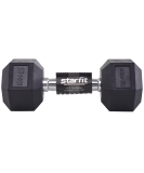 Гантель гексагональная DB-301 9 кг, обрезиненная, черный, Starfit УТ-00019790
