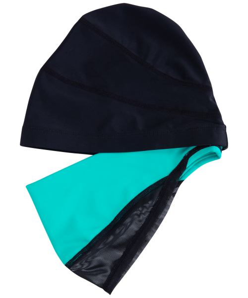 Шапочка для плавания Duplo Black/Aquamarine, полиамид, 25Degrees