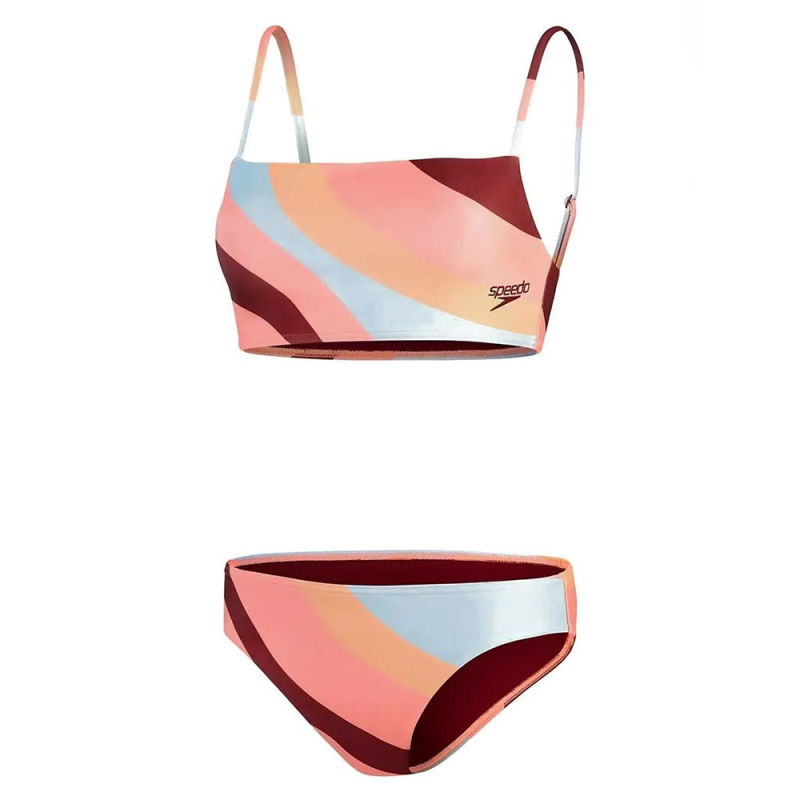 Купальник SPEEDO Womens Printed Adjustable Thinstrap 2 Piece 8-00308314497, размер 34, российский размер 46, полиэстер, эластан, мултикол