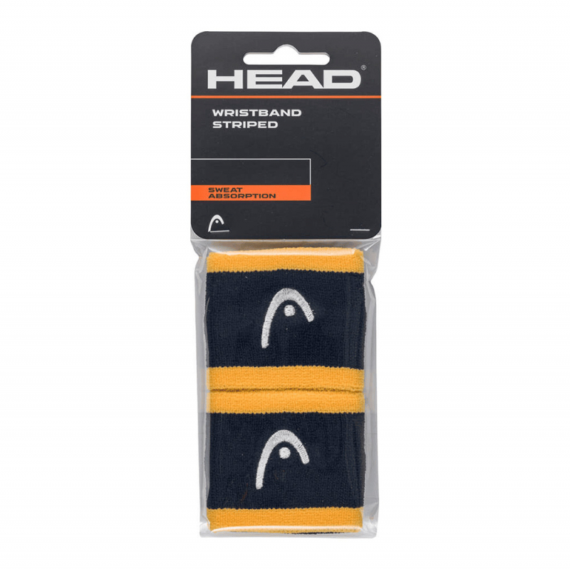 Напульсники HEAD 2.5" stripped, 285864-NVBN, ширина 6.5см, 90% нейлон, 10% эластан, пара, т.сине-оранж