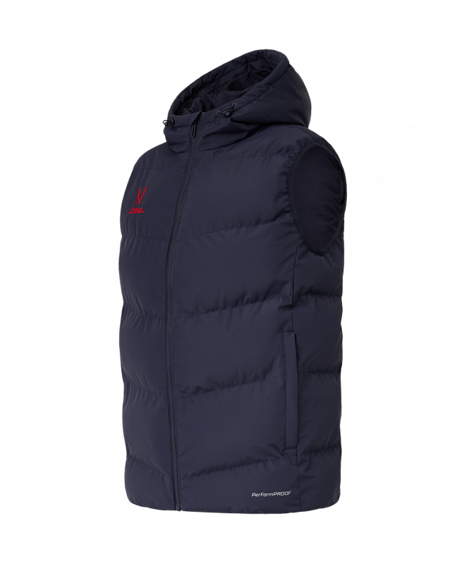 Жилет с капюшоном утепленный ESSENTIAL PerFormPROOF Padded Hooded Vest, темно-синий, размер XL, Jögel ЦБ-00004086