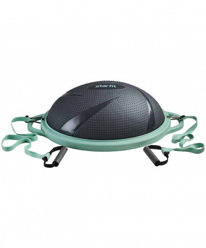 Полусфера "BOSU" GB-503 с эспандерами, с насосом, серый/зеленый, Starfit ЦБ-00002736