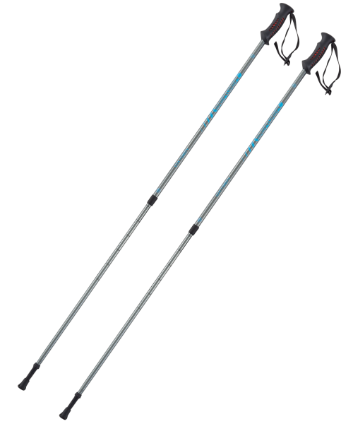 Скандинавские палки Oxygen, 77-135 см, 2-секционные, серебристый/голубой, Berger
