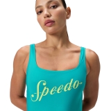 Купальник SPEEDO Logo Square Back Swimsuit, 8-00521216569, размер 32 (российский размер 44), бирюзовый