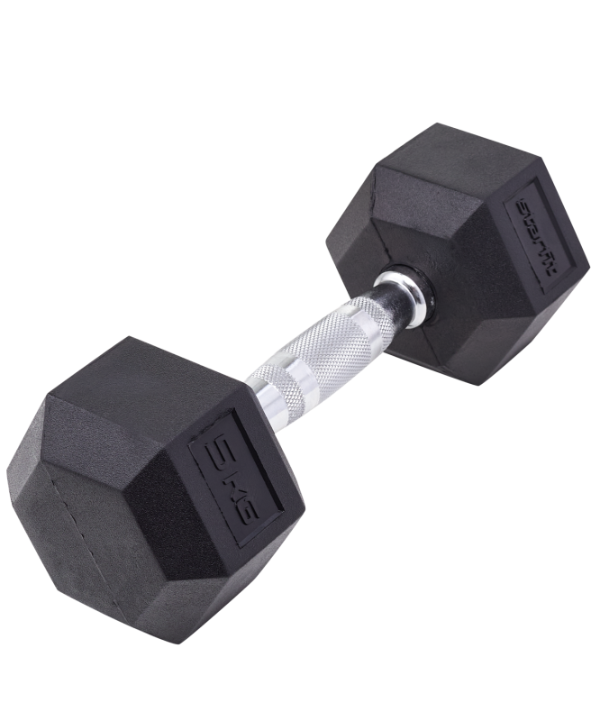 Гантель гексагональная DB-301 5 кг, обрезиненная, черный, Starfit