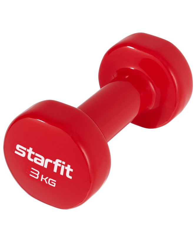 Гантель виниловая STARFIT DB-101 3 кг, красный.