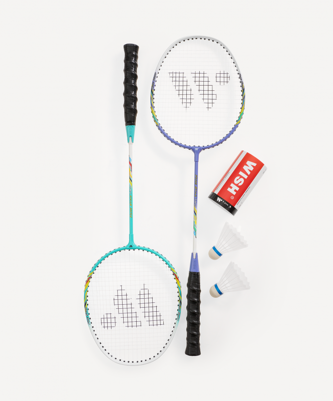 Набор для бадминтона WISH Firestar 780, 2 ракетки, 2 волана, голубой/фиолетовый ЦБ-00008285