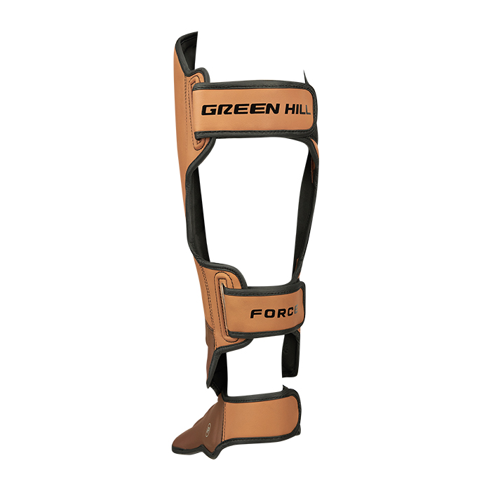 Защита голень-стопа Force 3D inject foam KK Коричнево-табачный Green Hill CNSGK-770 S